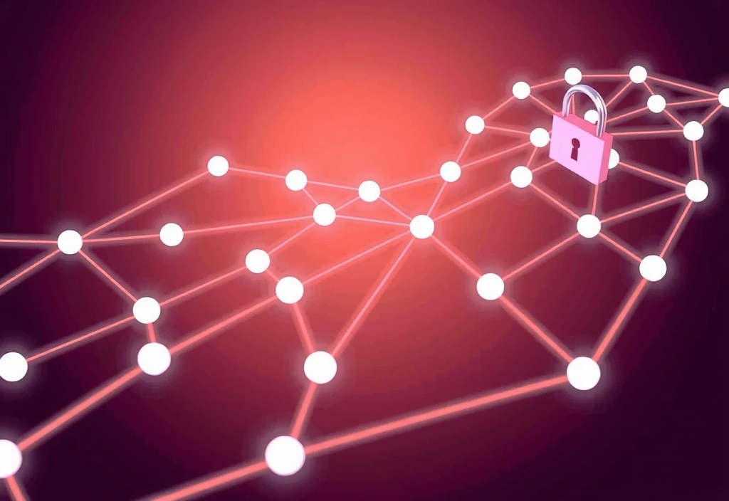 Illustrazione di dati che scorrono in modo sicuro attraverso una rete