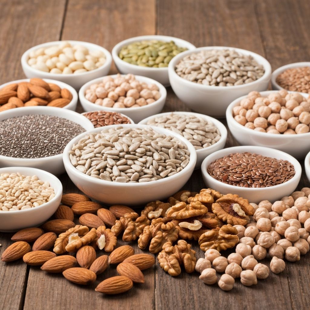 Mineralrika nötter, frön och legumes